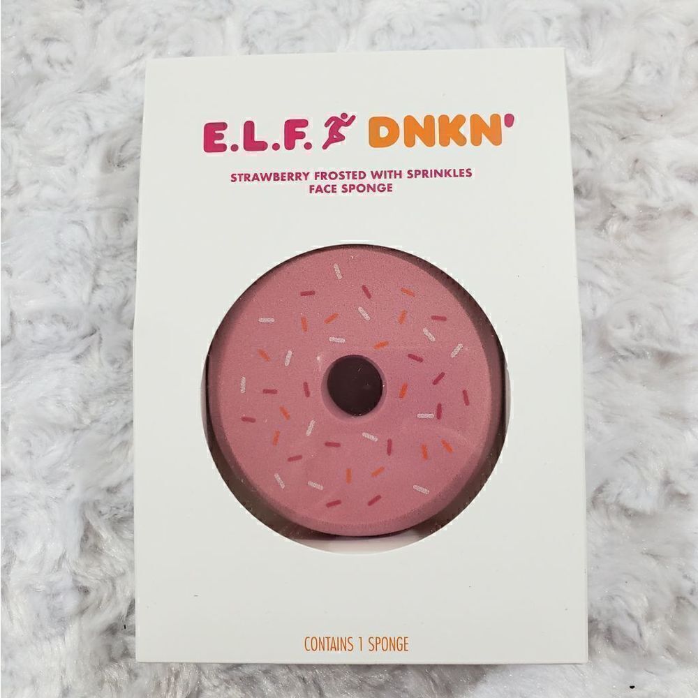 Elf X Dunkin Strawberry Frosted with Sprinkles Donut Makeup Sponge